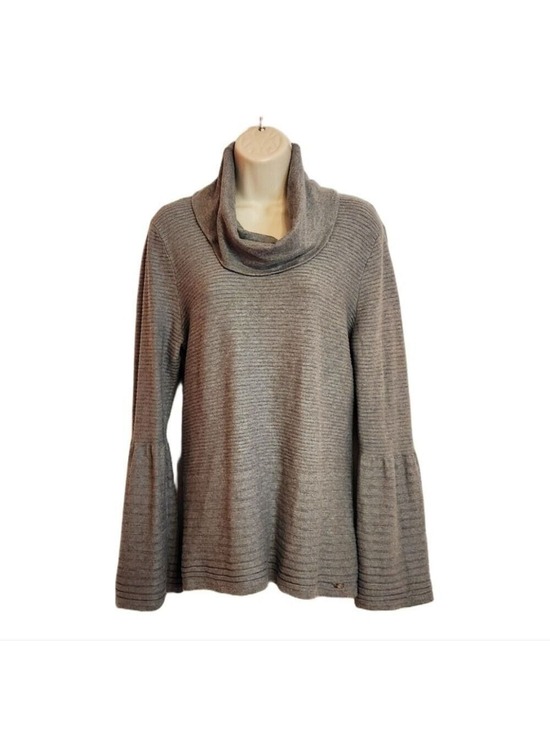 Calvin Klein Sweaters - Calvin Klein Heather Grey Ribbed Cowl Neck Sweater Medium